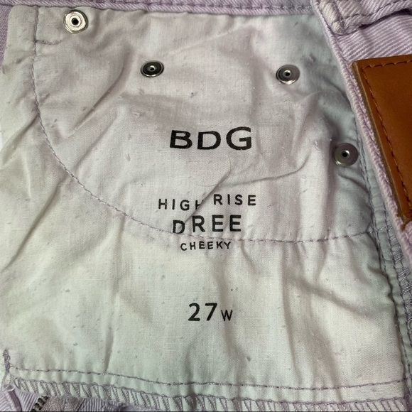 BDG Drew high rise cheeky jean shorts purple Size 27 - Picture 7 of 8